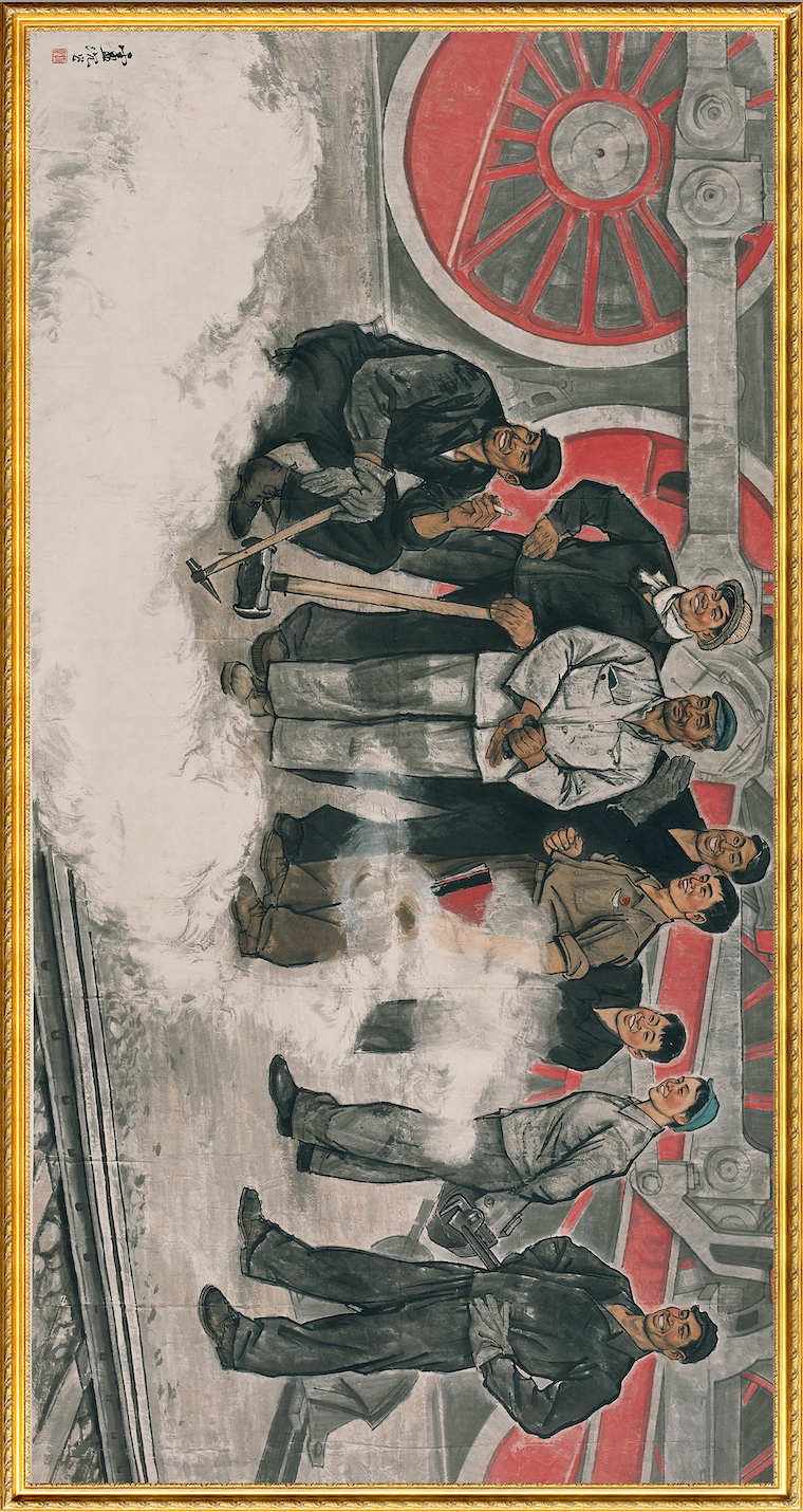 揭秘新中国第一台国产蒸汽机车美术经典中的党史邀您走近中国画机车