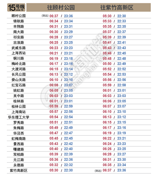 上海地铁全网最新首末班车时刻表来了 央广网