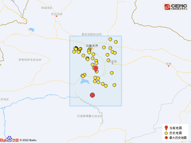 最大地震是2018年4月5日在新疆巴音郭楞州尉犁县发生的4